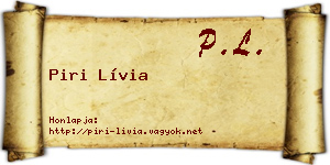 Piri Lívia névjegykártya
